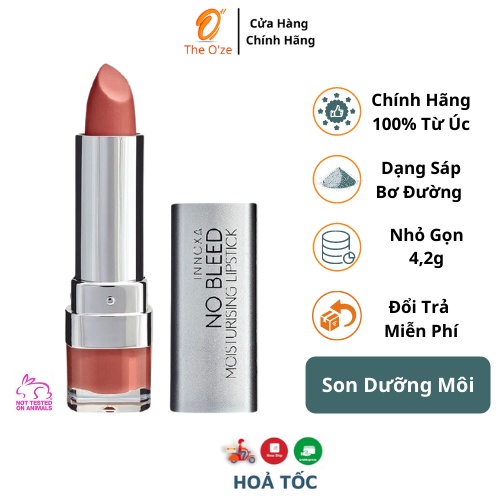 Son Dưỡng Môi Hết Thâm Môi Innoxa No Bleed Lipstick Australis Son Hoàn Toàn Không Có Chì Giúp Môi Mềm Mịn Hồng Hào