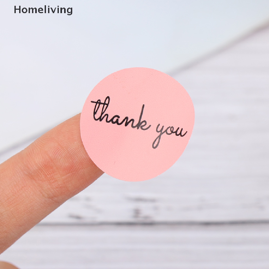 Cuộn 500 Sticker Thank You 1inch Màu Hồng Dùng Để Trang Trí Tiệc