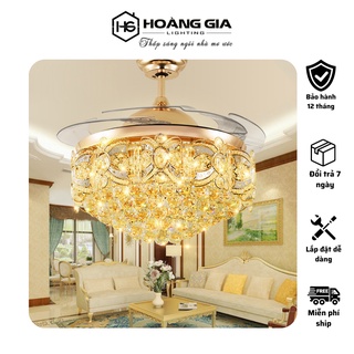 Quạt trần đèn dấu cánh - quạt trần phòng khách st1812 cánh cụp cánh xòe có 3 chế độ ánh sáng - kèm điều khiển từ xa