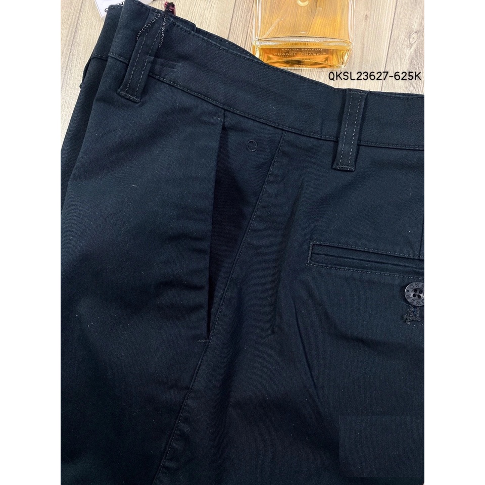 Quần dài kaki nam Owen QKSL23627 khaki công sở cao cấp màu đen dáng slim fit ôm nhẹ vải thô cotton mềm mát thấm hút
