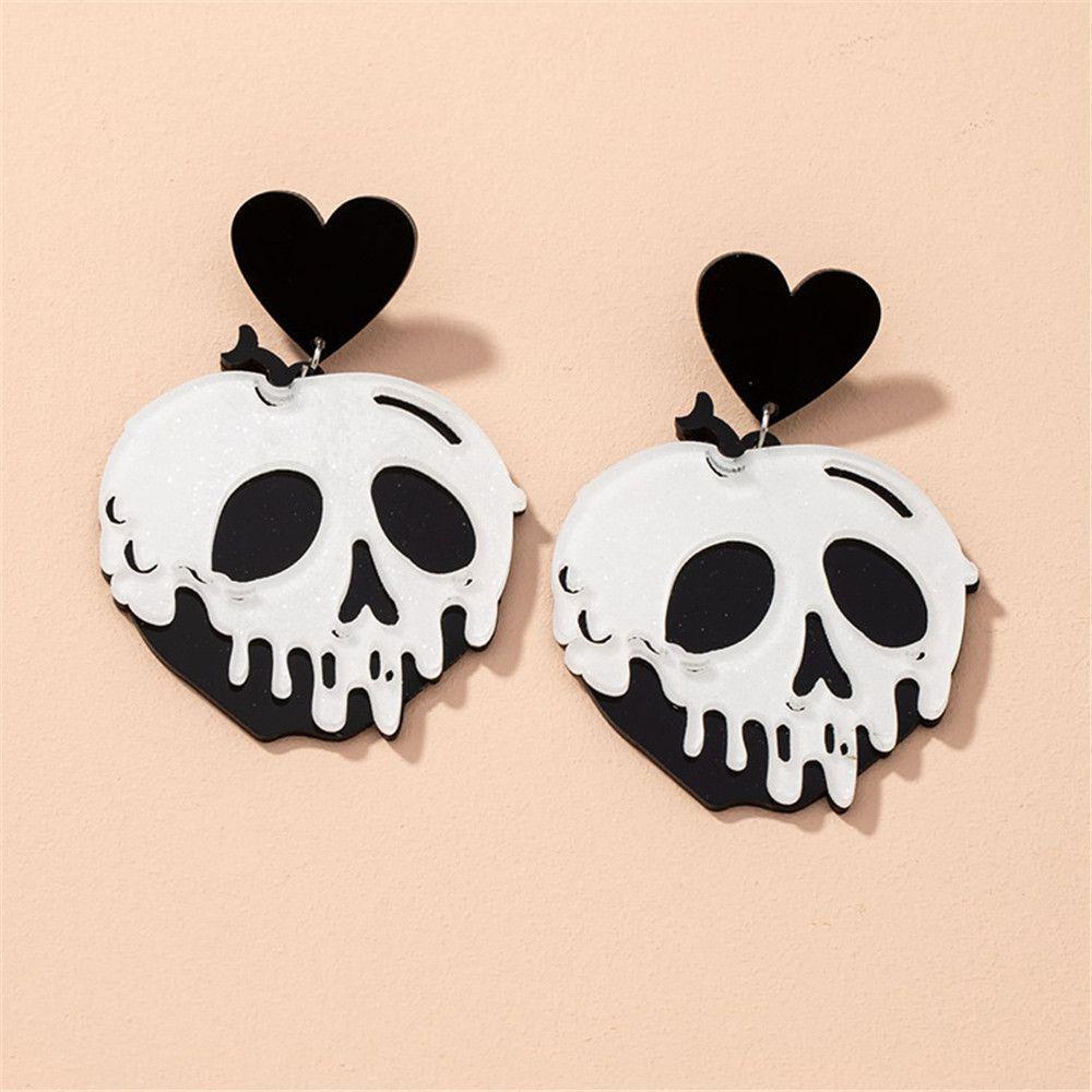 EUTUS 1 Đôi Bông Tai Bằng Acrylic Màu Sắc Kẹo Ngọt Chủ Đề Halloween