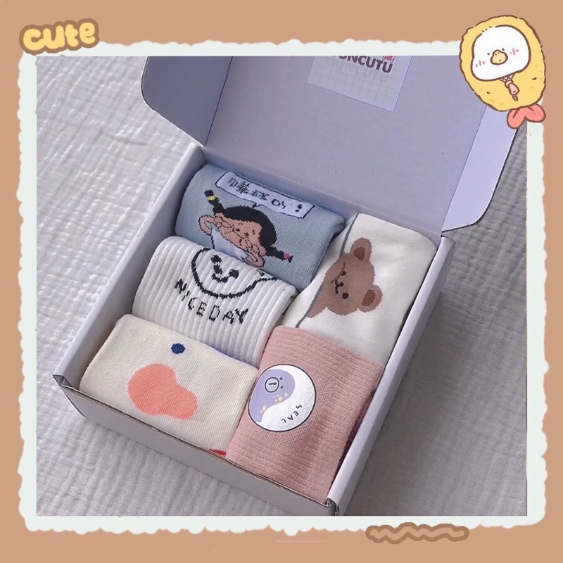 Set vớ trắng dễ thương làm quà tặng - Guncutu
