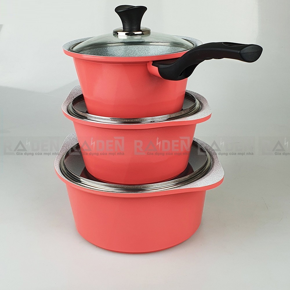 Nồi quánh đúc Ceramic đáy từ Greencook GCS02 size 18/20/24cm vân đá đẹp chuẩn hình ảnh, dùng được mọi loại bếp