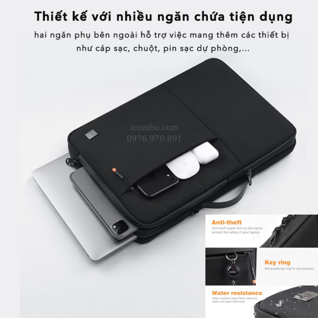 Túi Laptop, Macbook Chống Sốc Hoàn Hảo Bảo Vệ 360 Wiwu Alpha Double Layer Sleeve 13inch, 13.3inch, 14inch, 15.6inch