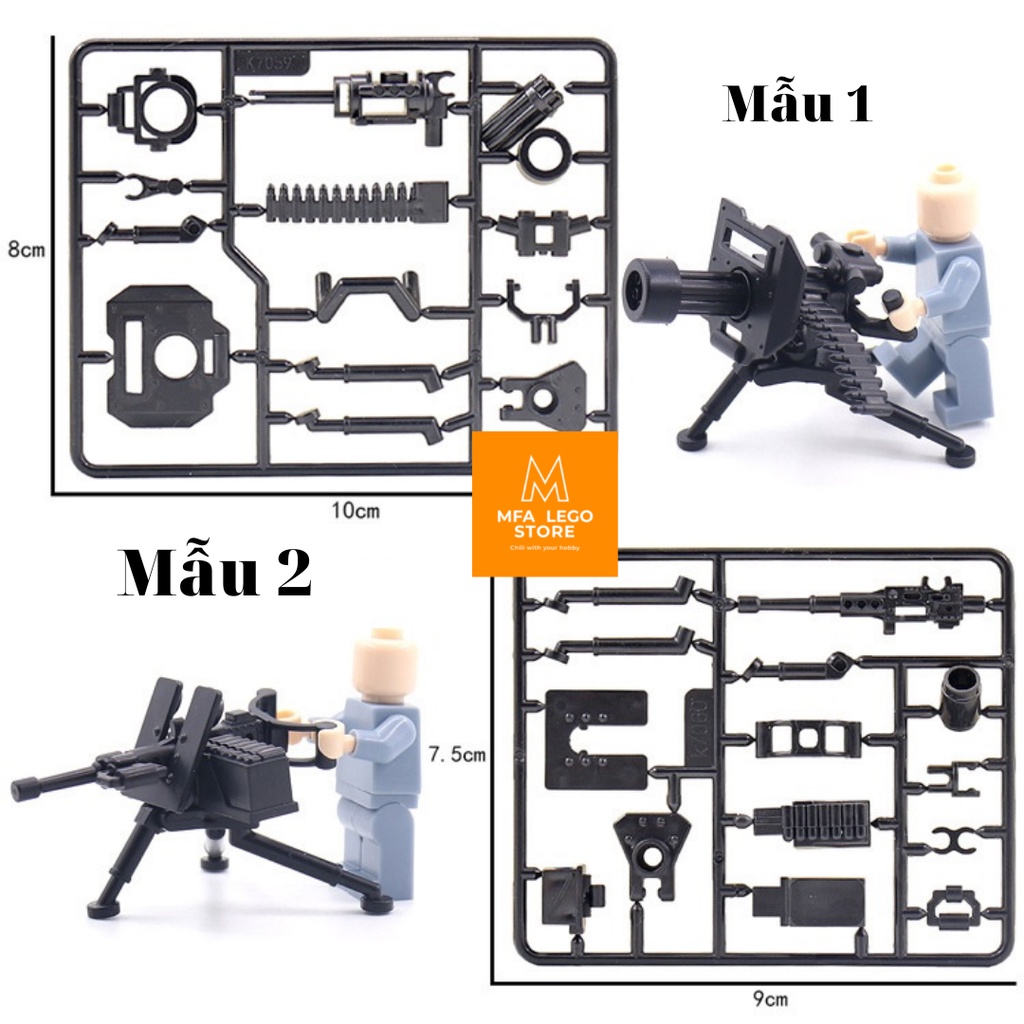 Đồ chơi lắp ráp , phụ kiện lego - Súng máy hạng nặng ( 2 Kiểu )