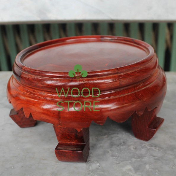 Kỷ tròn chân,đôn tròn chân-đế bát hương- gỗ hương cao 9cm mặt tròn 14,16,18,20,22,24,26,28,30