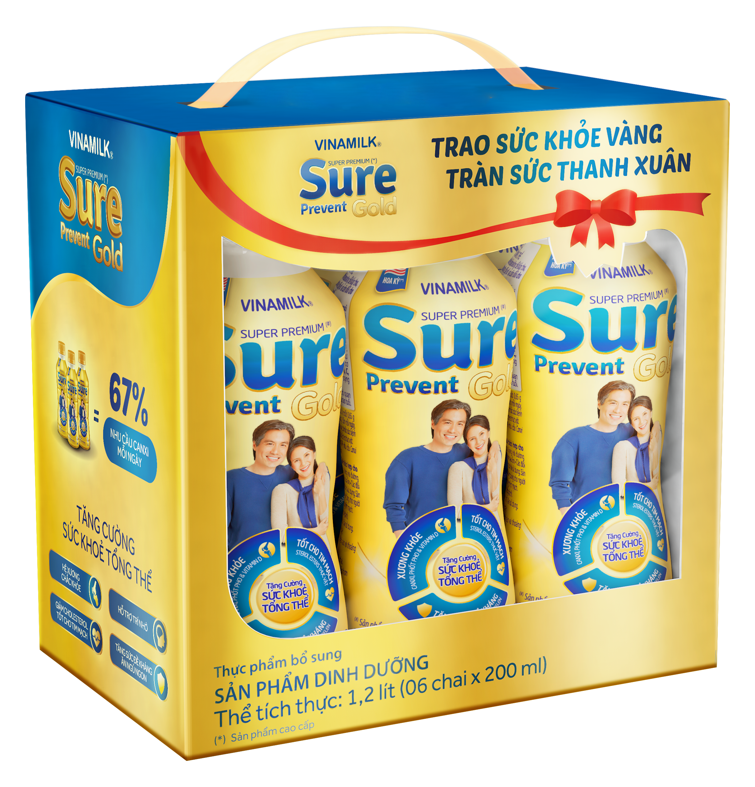 Sữa Bột Pha Sẵn Vinamilk Sure Prevent Gold - Hộp 6 Chai x 200ml
