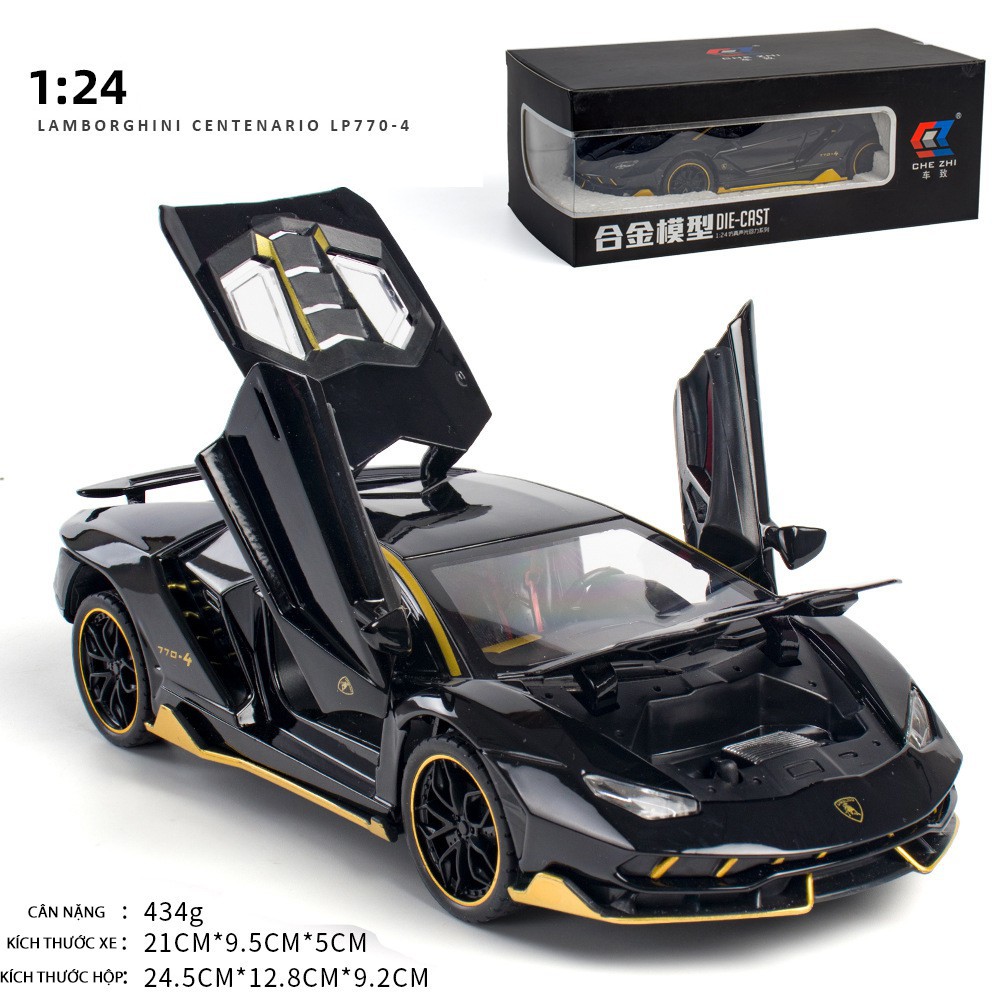Mô hình siêu xe Lamborghini LP770-4 tỉ lệ 1:24 hãng Chezhi mô phỏng chi tiết cực đẹp