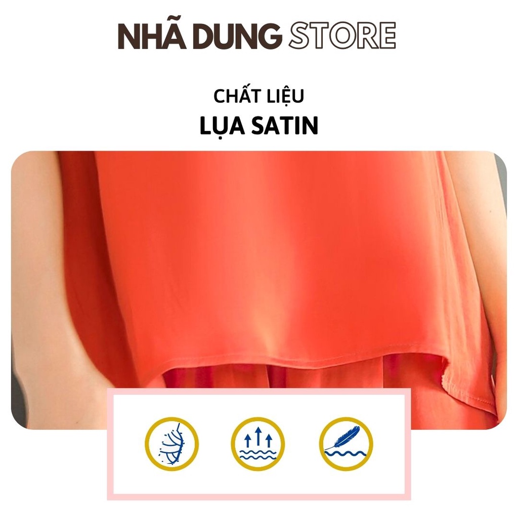 Đồ bộ nữ mặc nhà lụa satin cao cấp sát nách siêu mát kiểu dáng trẻ trung đủ size từ 40-70kg.