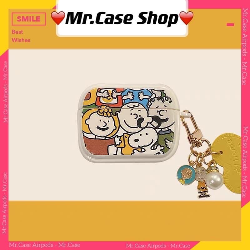 Case Airpods 1/2 /Pro Vỏ Ốp Tai Nghe Hình Charlie Family Kèm Móc Khoá Dễ Thương - Mr.Case AirPods