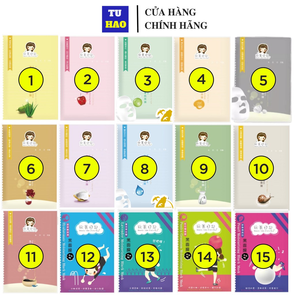 Bán lẻ mặt nạ lụa dưỡng ẩm Đài Loan Beauty Idea Diary 25ml - Từ Hảo