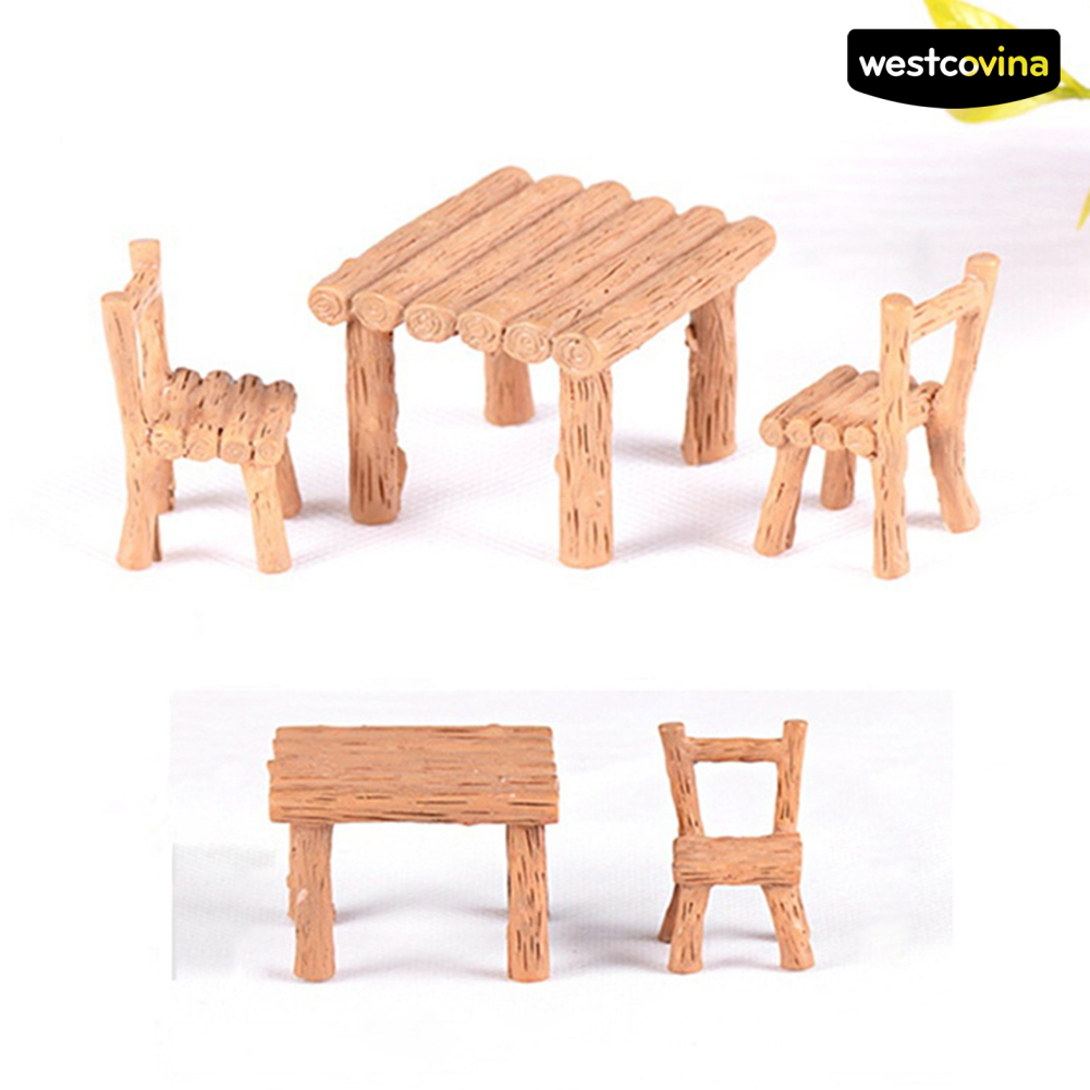 Set 3 Mô Hình Bàn Ghế Mini Trang Trí Nhà Búp Bê