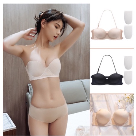 Áo Ngực Không Dây Hở Lưng_Áo Nâng Ngực đệm siêu đẩy Có Gọng Chống Tụt Tạo Khe_Dạng Bra Quây êm