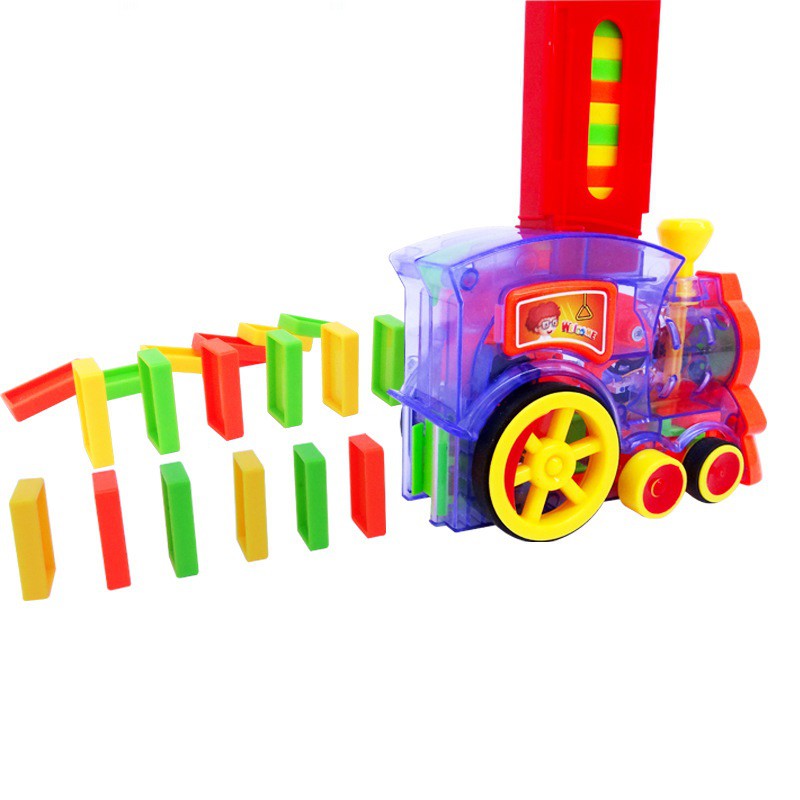 Xe Lửa Xếp Hình Domino  [HCM-GIÁ SỈ]  Tàu Hỏa xếp hình Domino, Có đèn, Âm Thanh, Chỉnh hướng, Bé vừa chơi vừa học.