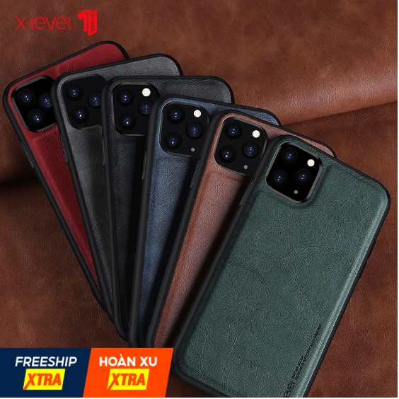 Ốp Lưng X-Level Da Cho iPhone 11/ 11 Pro/ 11 Pro Max/ XS Max/ XR/ XS/ 7Plus/ 8 Plus/ 6 Plus/ 6S Viền nhựa dẻo