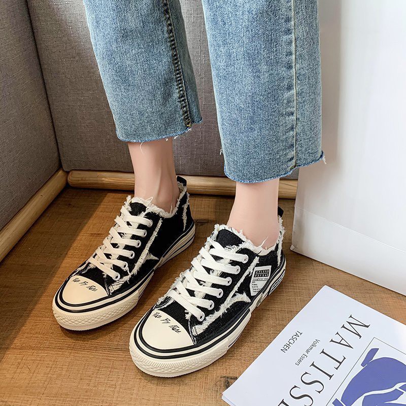Giày MWC 0456 - Giày Thể Thao Nữ Đế Bằng, Sneaker Vải Canvas, Sneaker Cột Dây Cực Hot