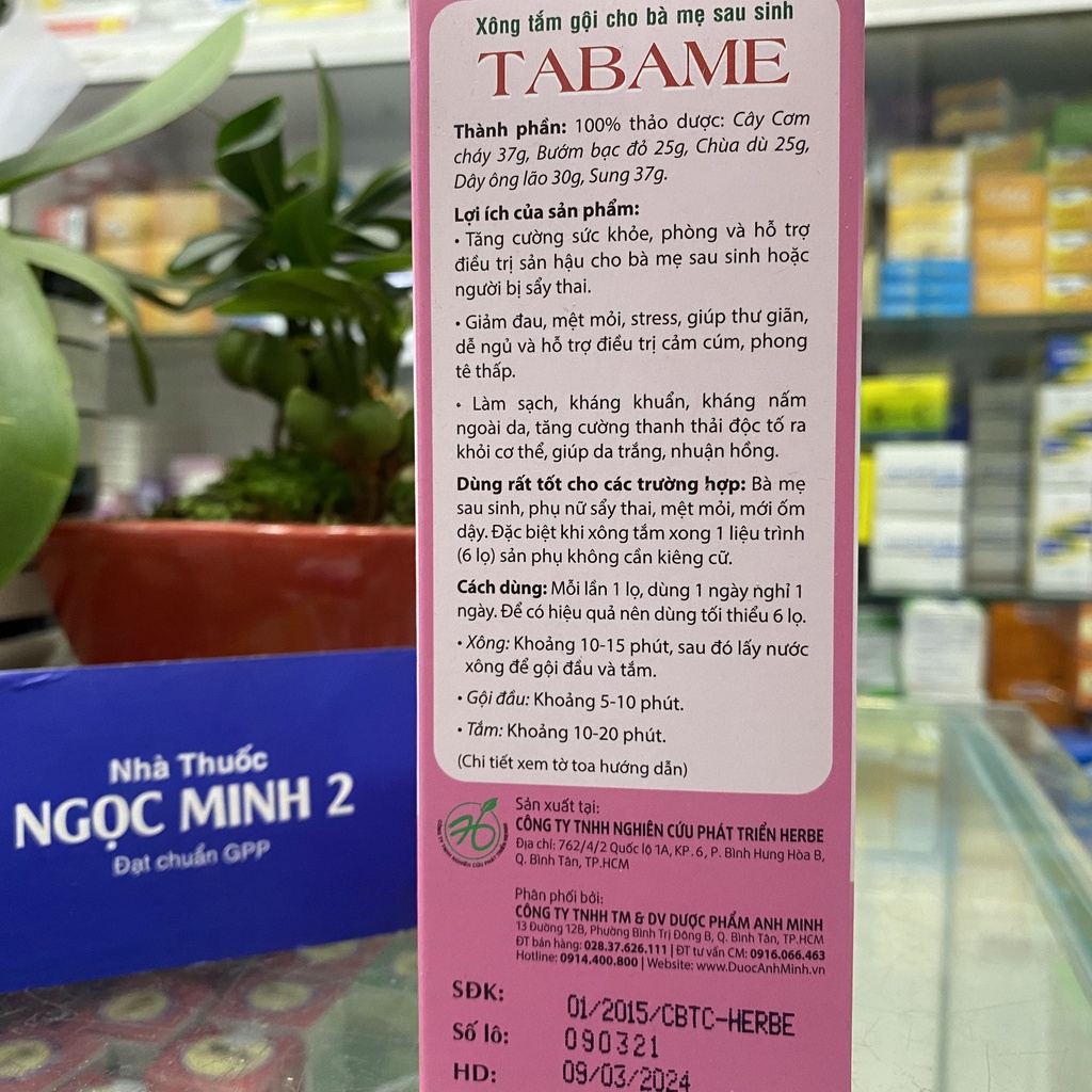 ✅ [Chính Hãng] Tabame xông tắm gội cho bà mẹ sau sinh