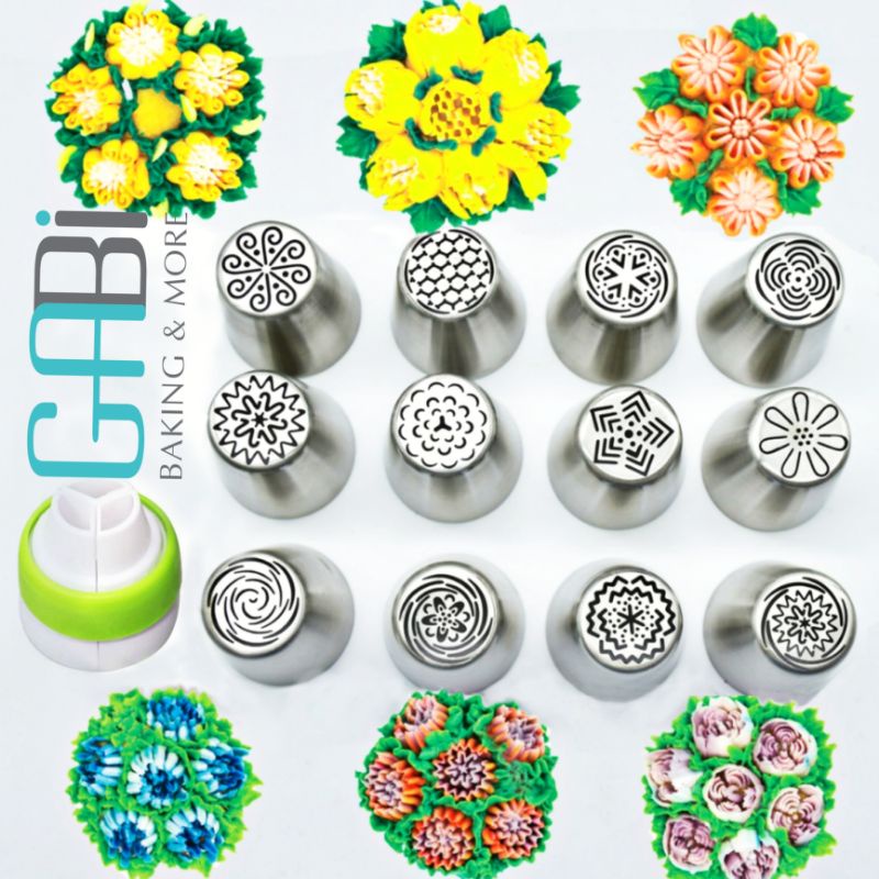 Set 12 đui bắt hoa 3D trang trí bánh