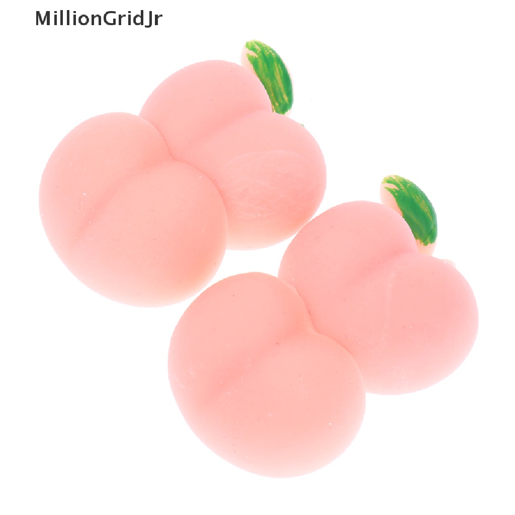 Bộ 2 đồ chơi bóp giảm căng thẳng hình mông quả đào bằng silicon mềm dễ thương