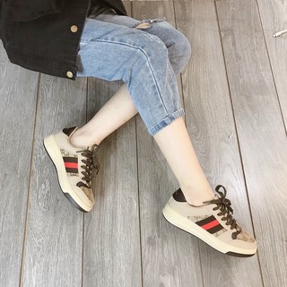 Giày thể thao guci nâu độn đế