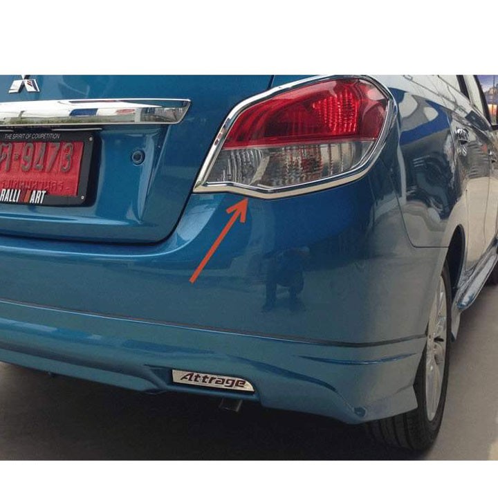 [Attrage 2015-2019] Ốp Viền Đèn Pha, Hậu Mạ Crom Cho Xe - Mitsubishi Attrage 2015-2019