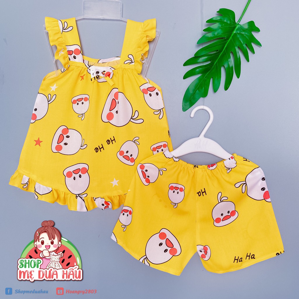 [Mã FASHIONMON194 giảm 10K đơn 20K] Bộ tole lanh ngắn 2 dây phối tay cánh tiên 6-32kg (được chọn mẫu)