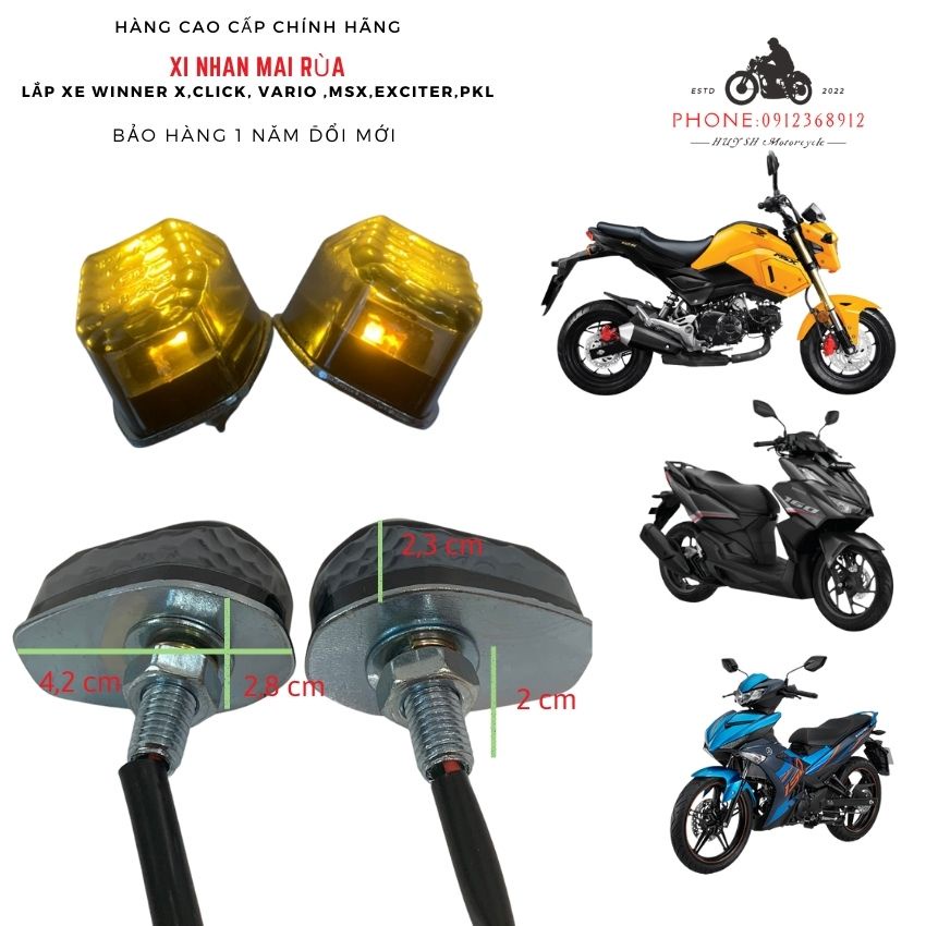 Xi nhan mai rùa gắn Winner X, Vairo, Các dòng xe máy chính hãng Hidu