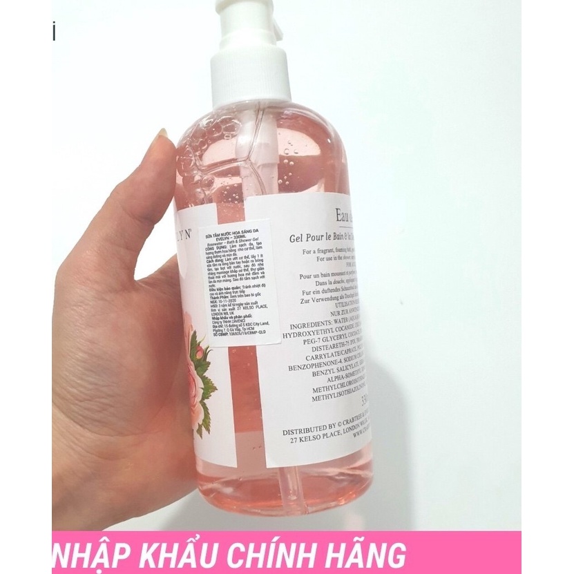 Sữa Tắm CRABTREE &amp; EVELYN Dưỡng Da Trắng Sáng Mềm Mịn Hương Hoa Hồng Tự Nhiên (330ml)