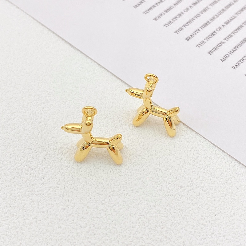 Mặt Dây Chuyền Bằng Đồng Mạ Vàng 18K diy Hình Chú Chó Bảo Quản Bong Bóng Ba Chiều
