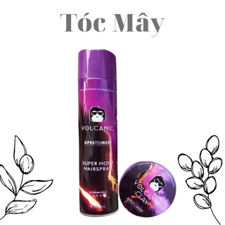 Sáp vuốt tóc vocanic + gôm xịt tóc giữ nếp