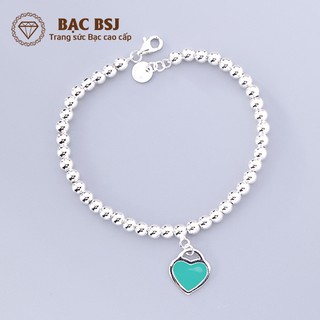 Lắc tay nữ Bạc BSJ S925 hạt bi mix trái tim