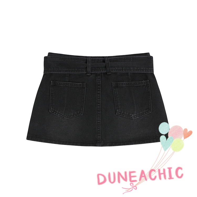 Chân Váy Lưng Thấp Màu Trơn Phối Khóa Phong Cách Đường Phố