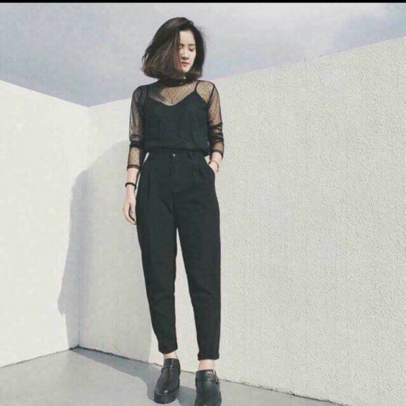 Quần baggy tuyết mưa phong cách quần tây.