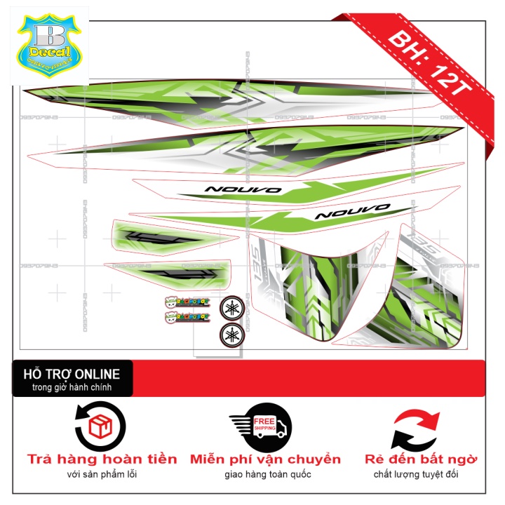Ten rời xe NOUVO 4 V26 DÁN XE TRẮNG