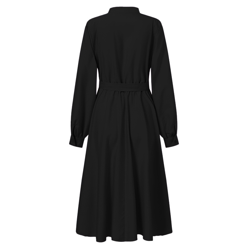 Đầm ZANZEA tay dài xếp ly lưng cao thanh lịch phong cách Hàn Quốc thường ngày dành cho bạn nữ