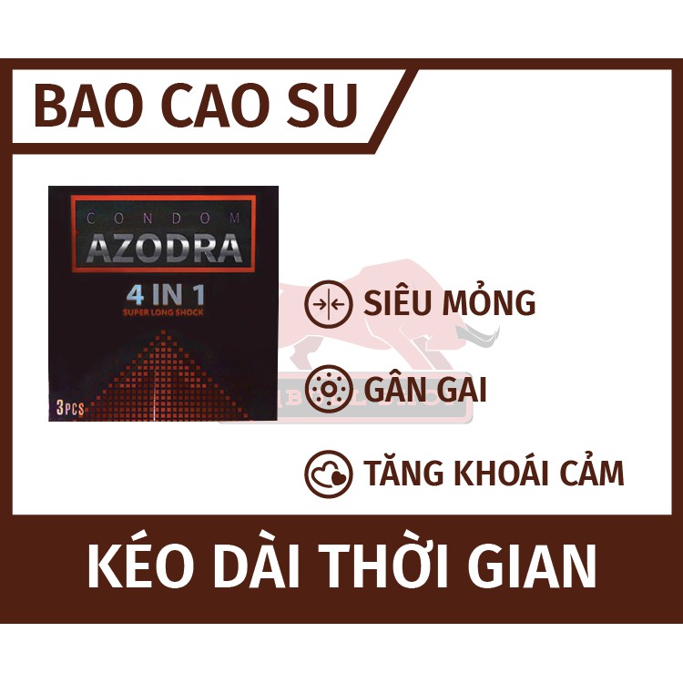 [Che tên kín đáo] Bao cao su gân gai kéo dài Azodra tặng nhẫn rung