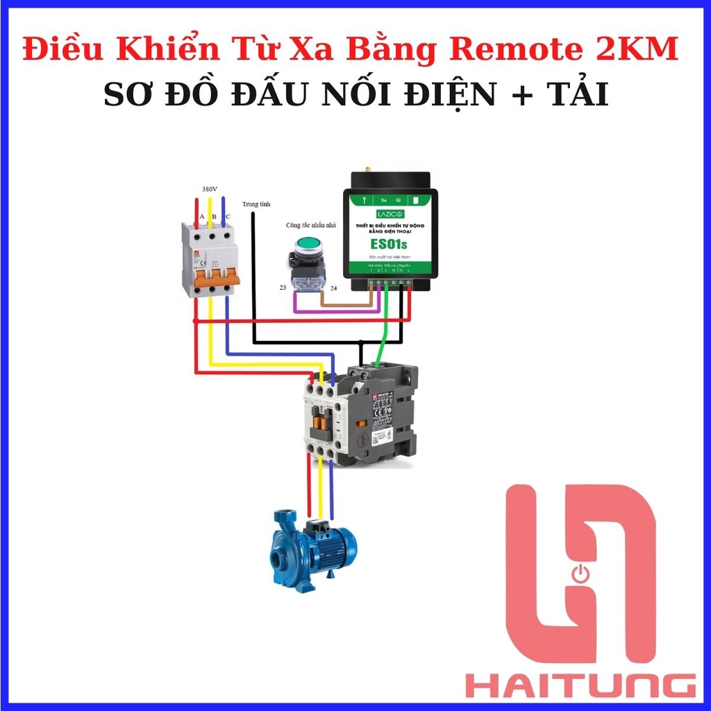 Công Tắc Điều Khiển Từ Xa 2 Km Honest HT9380KG-2, Nguồn 380V. Thiết bị điện Hai Tùng
