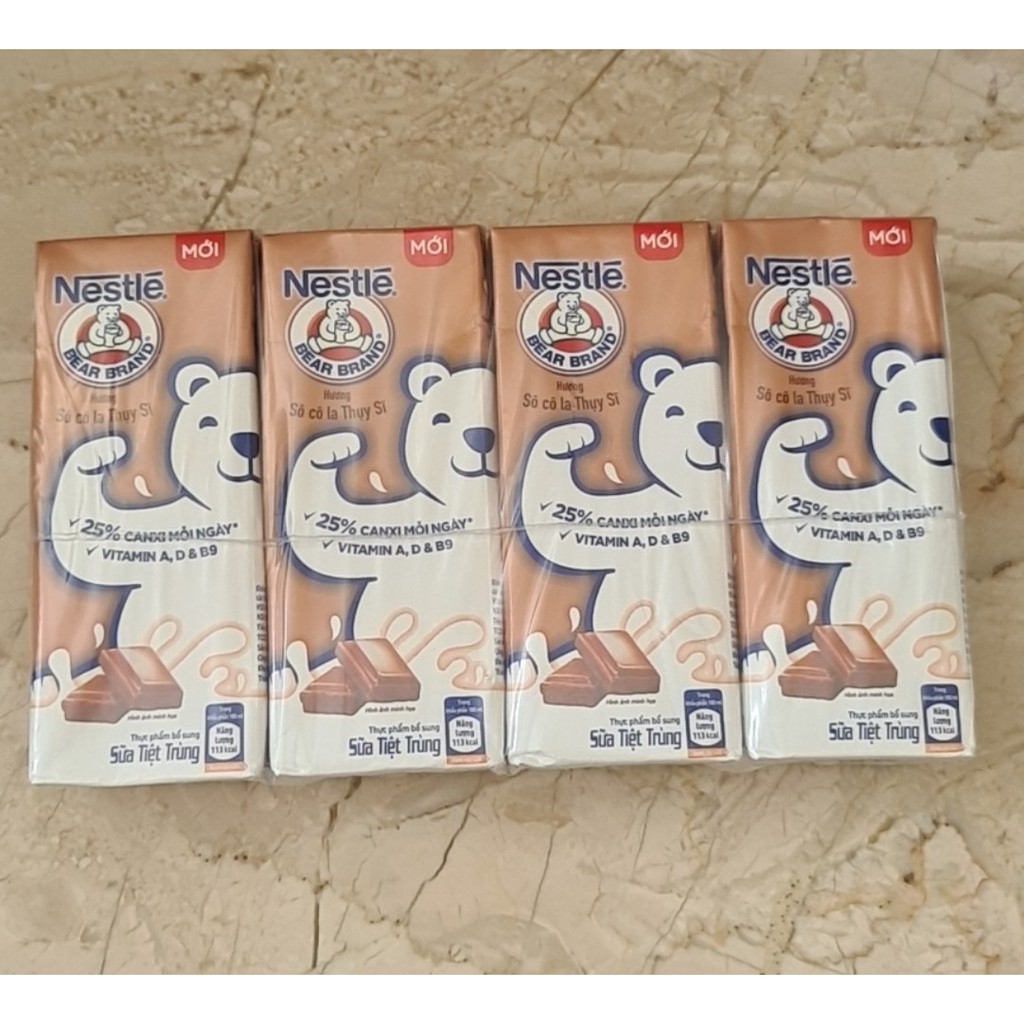 Sữa Nestlé Gấu Socola Thụy Sĩ (Lốc 4 hộp x 180ml/hộp)