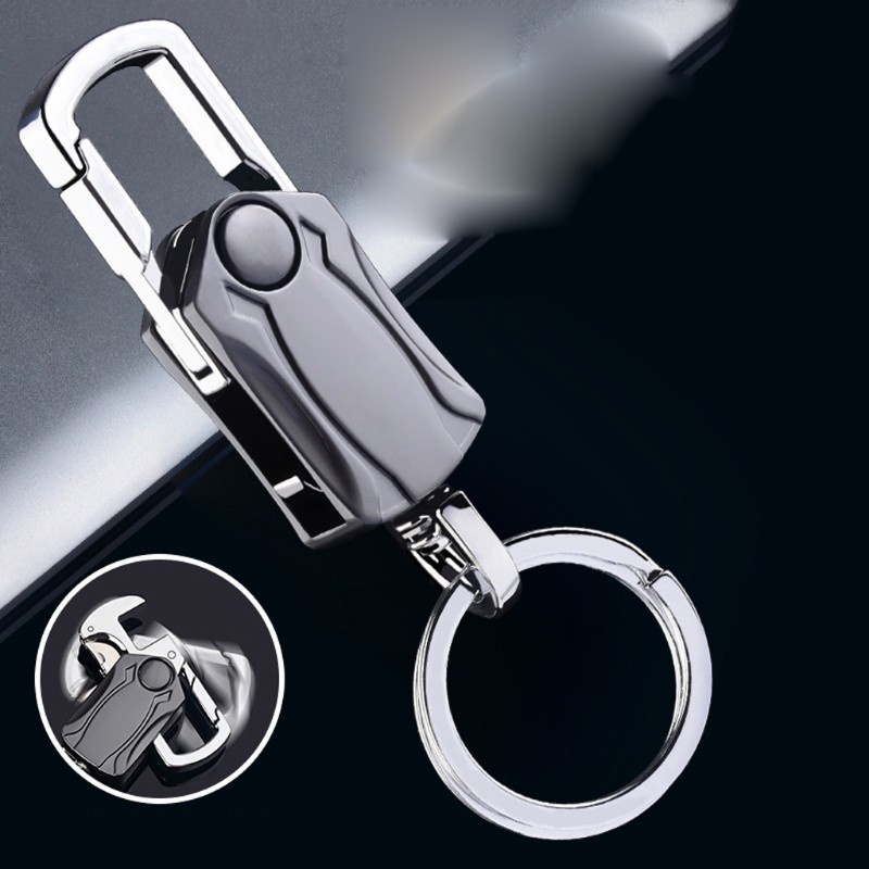 Móc khóa xoay 4 trong 1 có đồ mở nắp chai/ màn hình điện thoại tiện dụng