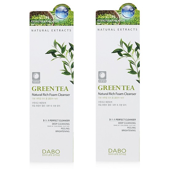 Bộ 2 sữa rửa mặt dành cho nam chiết xuất trà xanh GREEN TEA DABO hàn quốc ( 60ml) - Hàn Quốc Chính Hãng