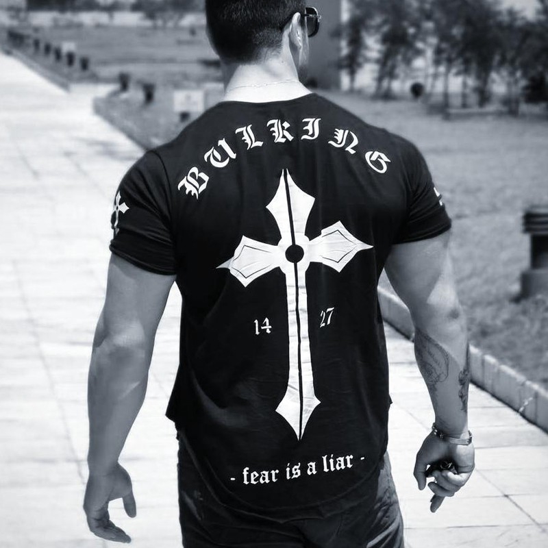 Cool Tide Pattern Mens Comfortable Stretch Shirt Short Sleeve Sports Fitness T-shirt Casual Men's Clothing 2020 New P2
