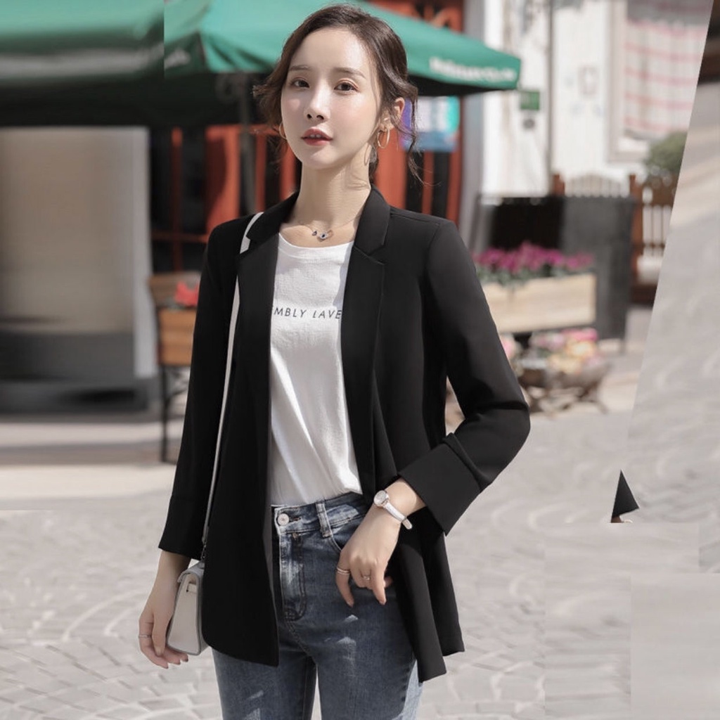 Áo Khoác Vest Vải Voan Tay Dài Dáng Rộng Chống Nắng Kiểu Hàn Quốc Thời Trang Mùa Hè Cho Nữ
