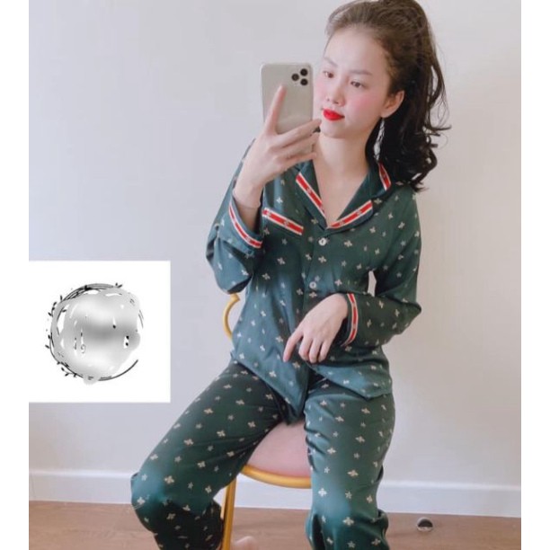 ❤️UY TÍN❤️ Bộ Pijama Lụa Tay Dài Quần Dài Hàng Bán shop 40_58kg