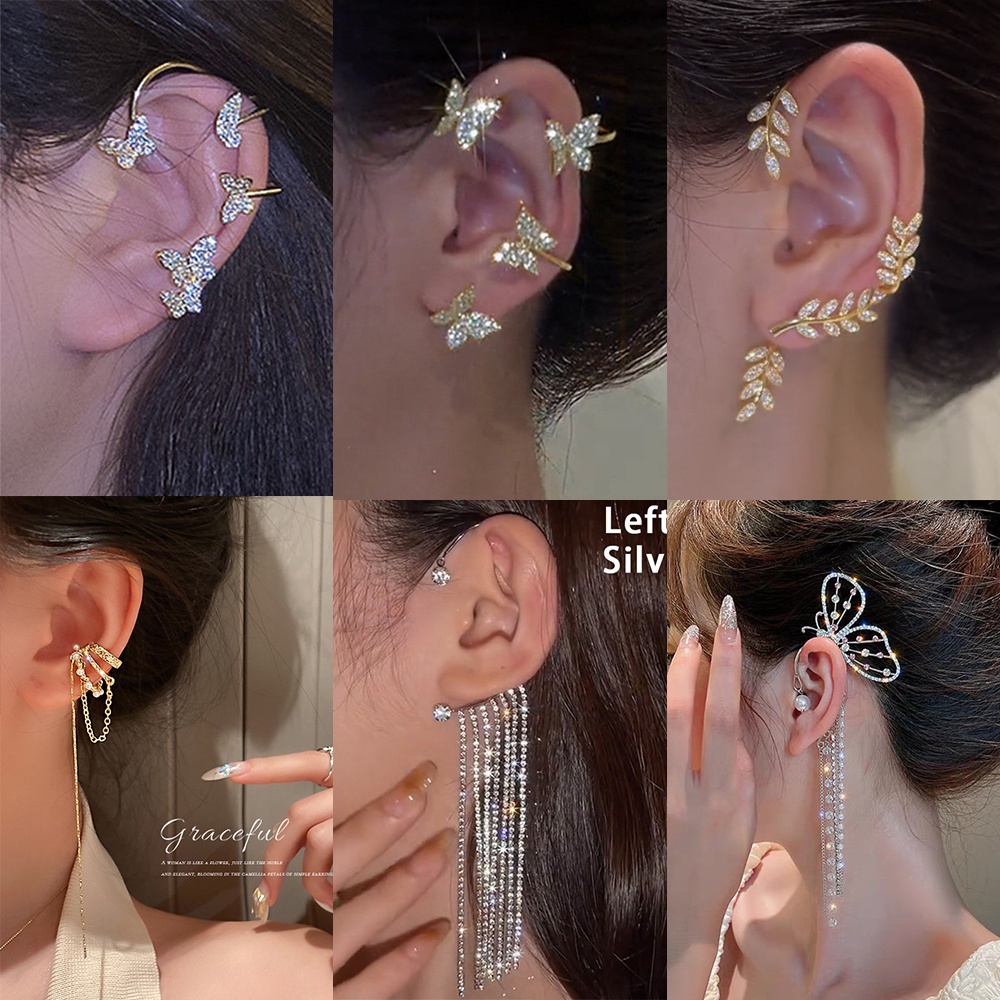 IF ME Khuyên tai   kiểu nơ/ lá đính ngọc trai thời trang xinh xắn cho nữ