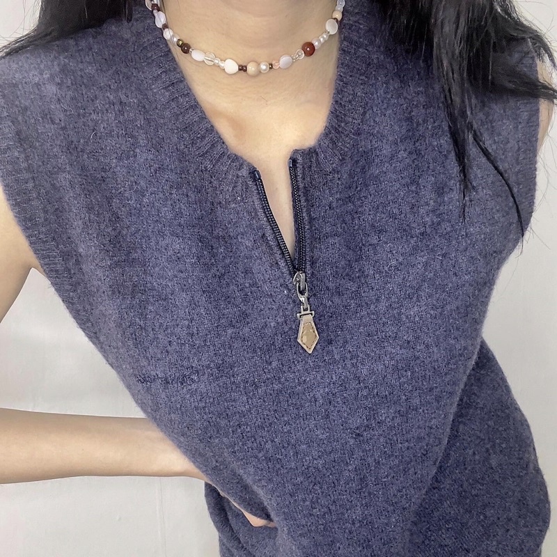 Vòng cổ Uwearing tông nâu autumn phong cách vintage thanh lịch cho nữ