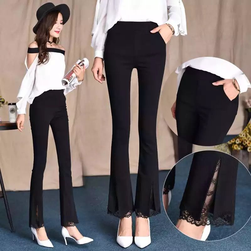 [Mã FASHIONT4WA2 giảm 10K đơn 50K] Quần Voan Dài Lưng Cao Ống Loe Thời Trang Thanh Lịch Cho Nữ | BigBuy360 - bigbuy360.vn