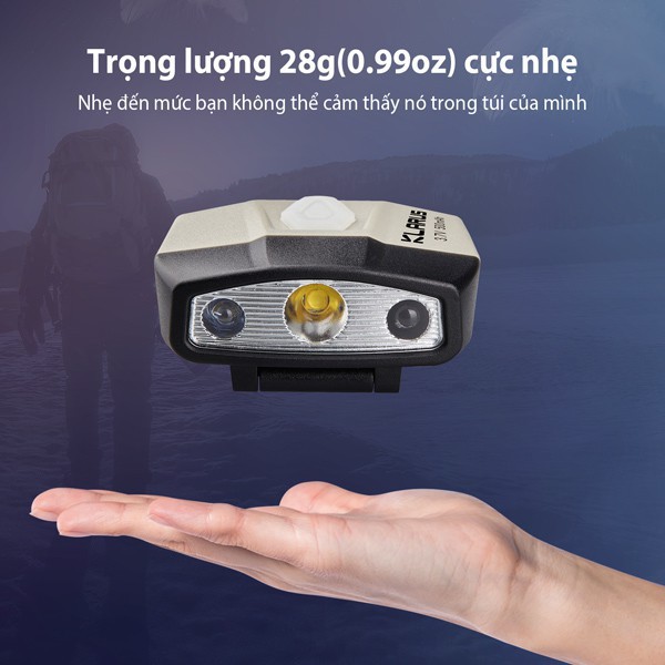 [HÀNG HOT] KLARUS HC5 - Đèn pin và đèn sạc cài mũ cảm biến chuyển động siêu nhẹ sáng 120 lumen chiếu 13.5h sạc USB