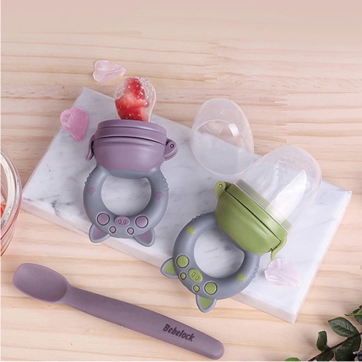 Set 2 túi nhai chống hóc silicon Bebelock Hàn Quốc