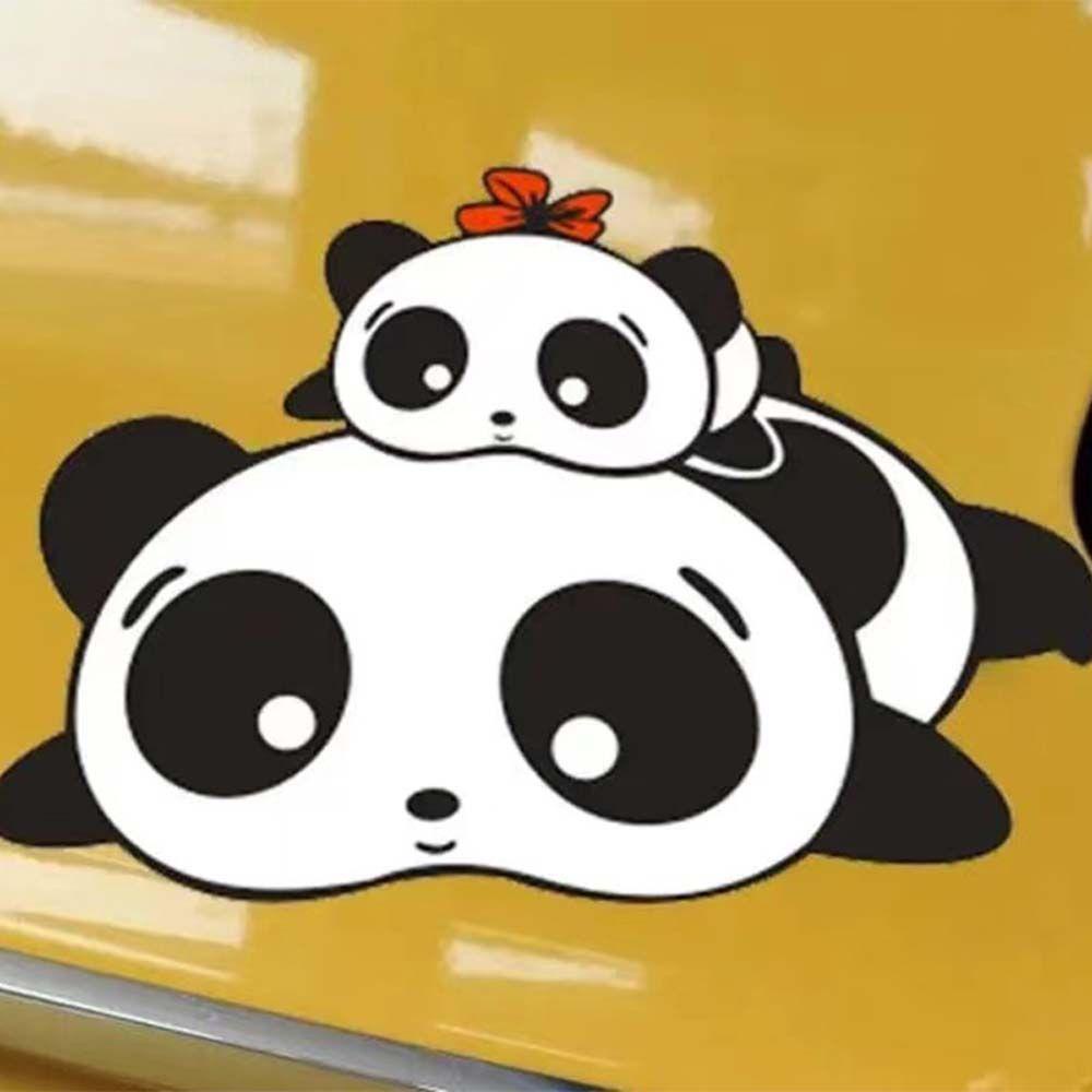 Miếng Dán Hình Gấu Trúc Chống Nước Tự Dính Trang Trí Thân Xe Hơi