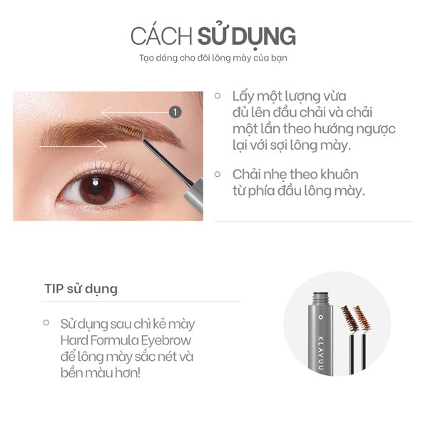 Mascara Lông Mày KLAVUU Urban Pearlsation Easy Touch Browcara